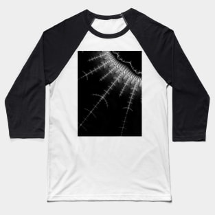 Monochrome Fractal Lightning Baseball T-Shirt